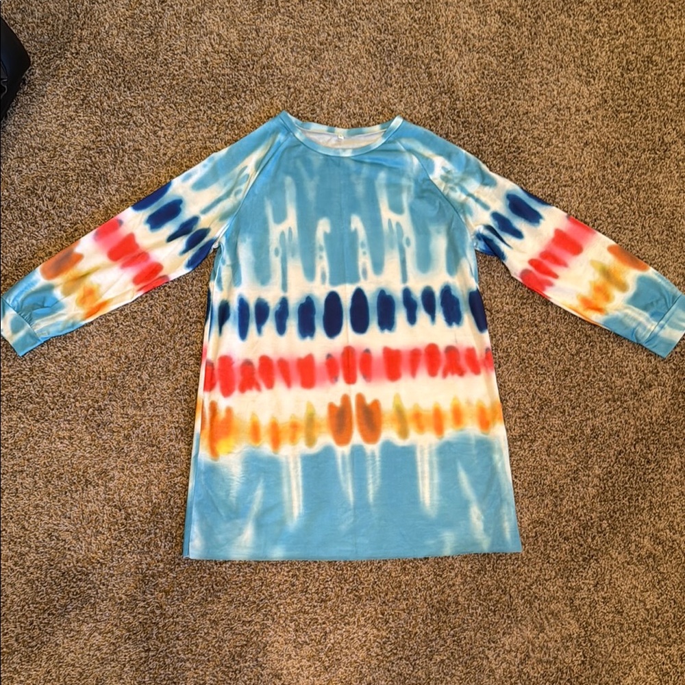 Colorful Tie-Dye swim coverup
